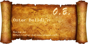 Oster Belián névjegykártya